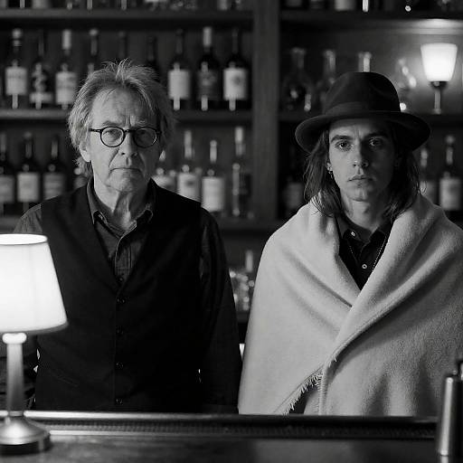 Candid Black-and-White Bar Portrait