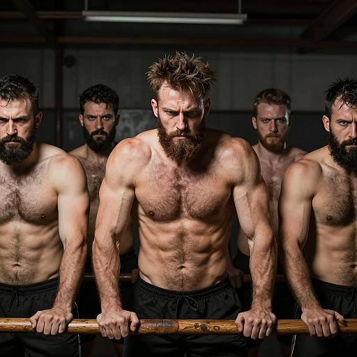 Intense Brotherhood in Dimly Lit Setting