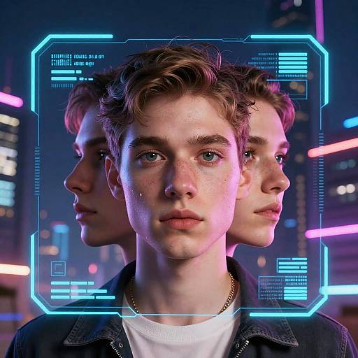 Futuristic AI Face Swap Interface