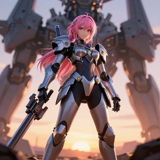 Mecha Anime Girl in Armor