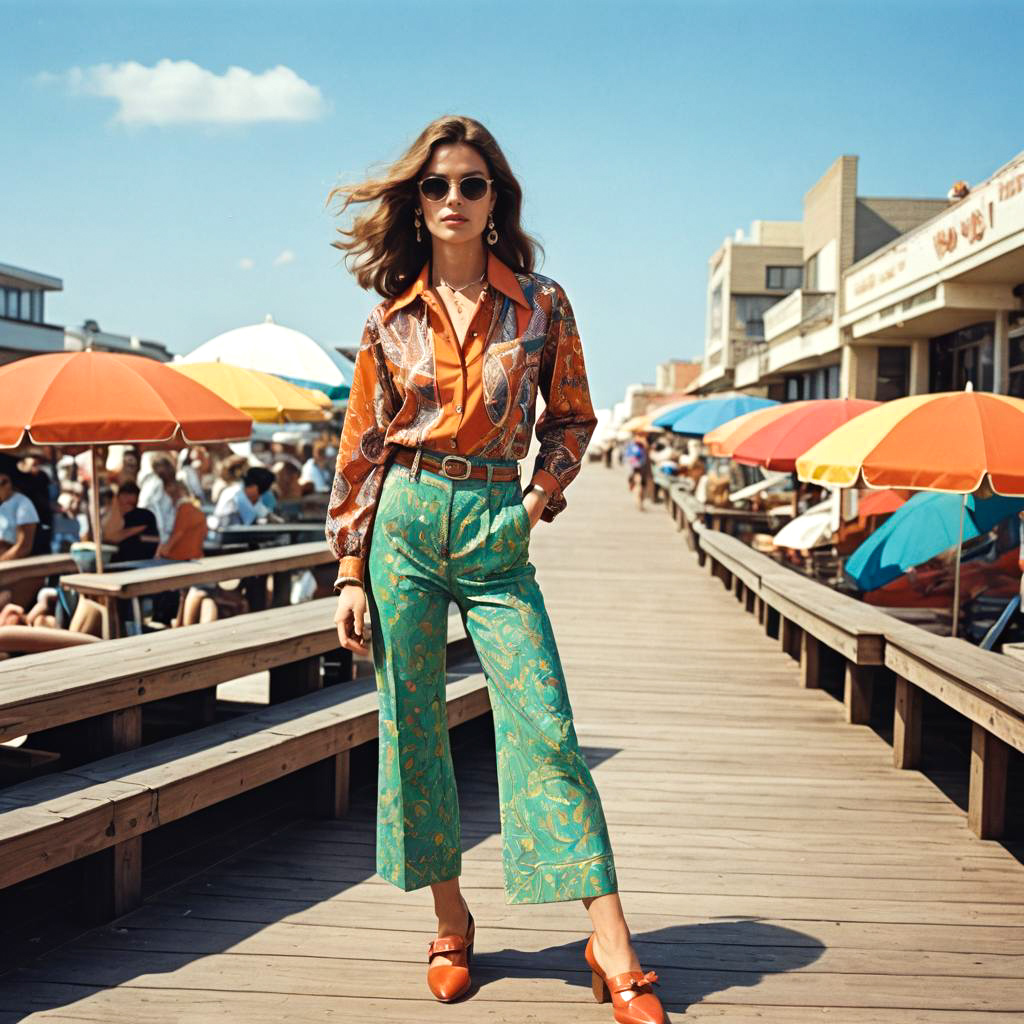 Chic 70s Vibes: Beachside Adventure