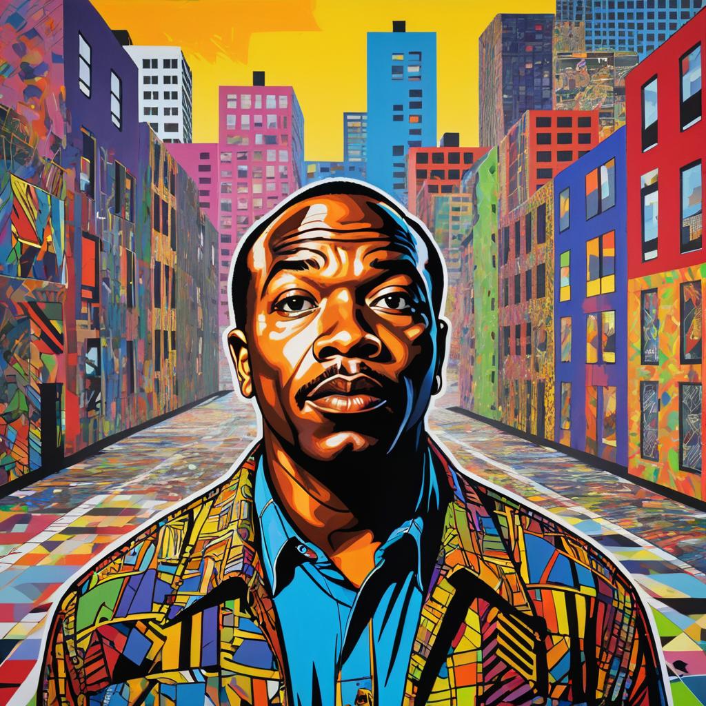 Vibrant Urban Portrait in Pop Art Style