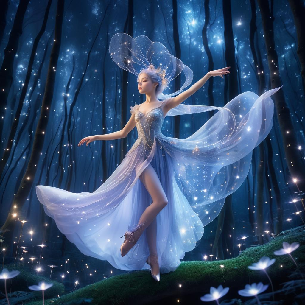 Ethereal Pixie Dance in Enchanted Forest