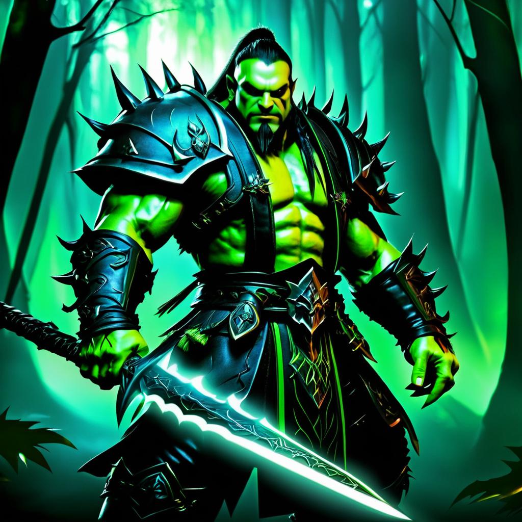 Epic Orc Blade Master in Dark Forest