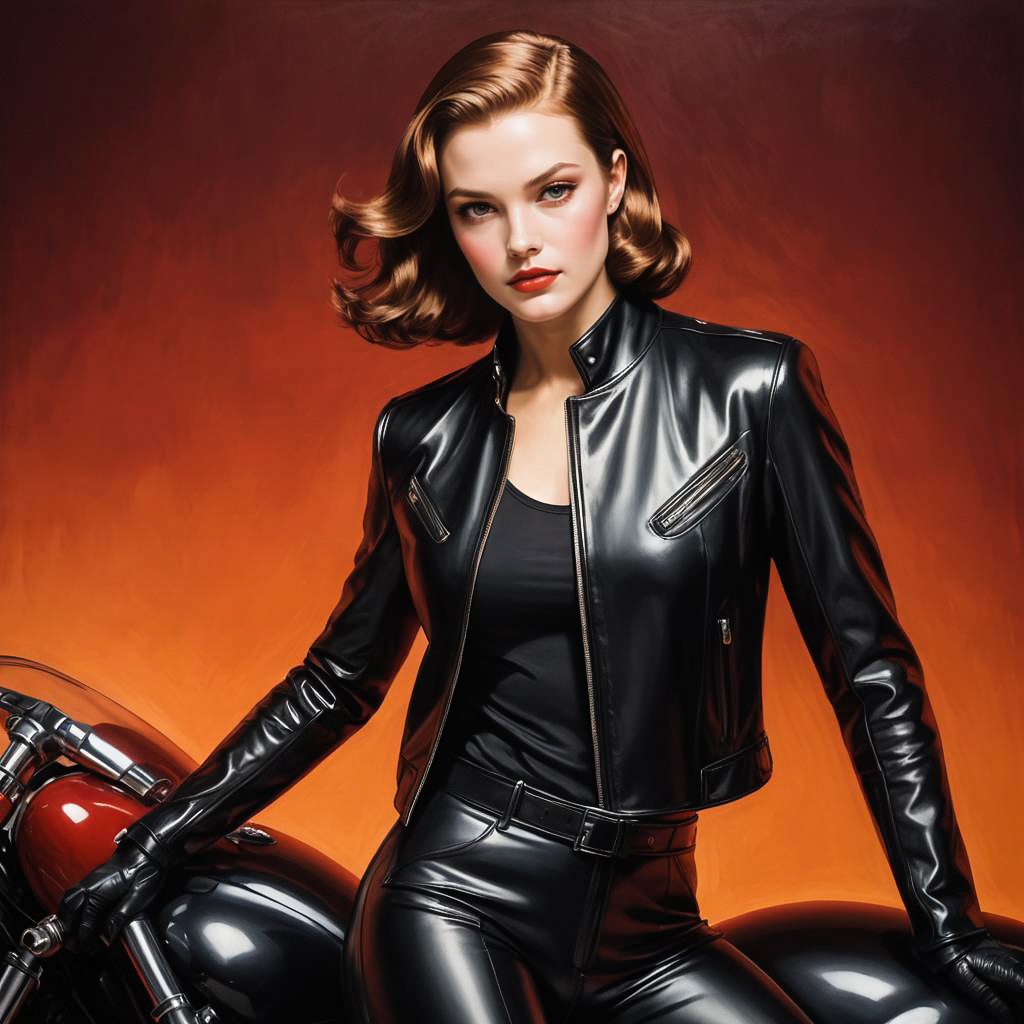 Art Deco Racer in Leather and Latex