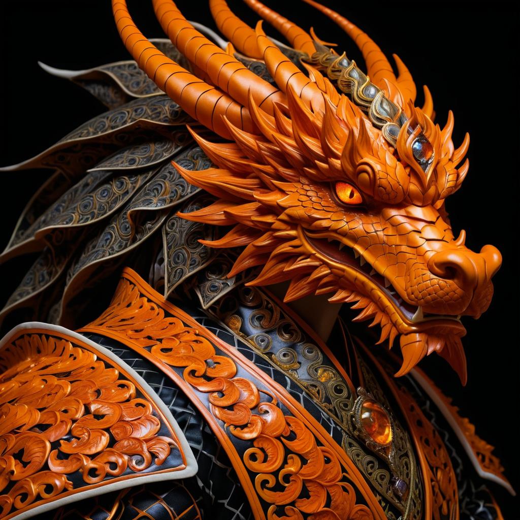 Regal Dragon Warrior in Baroque Style