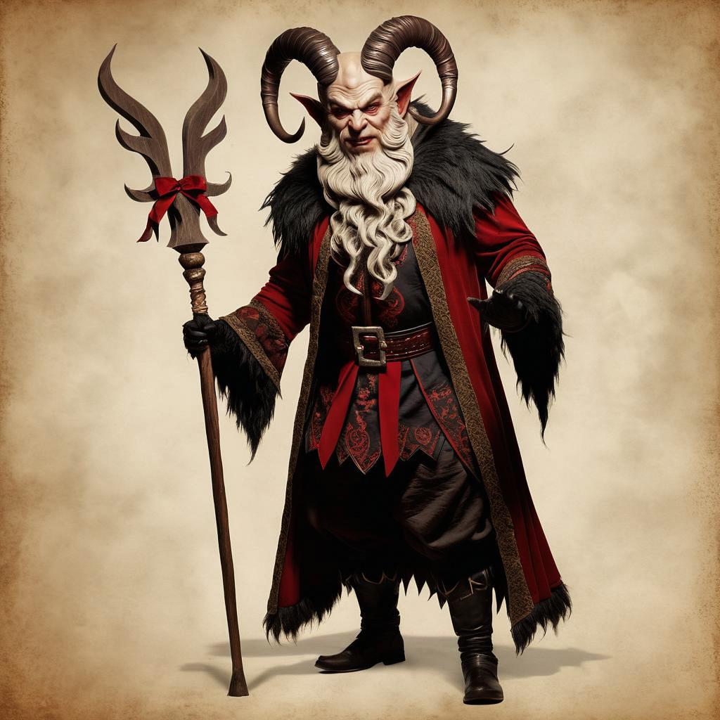 Stern Elder in Krampus Costume Portrait