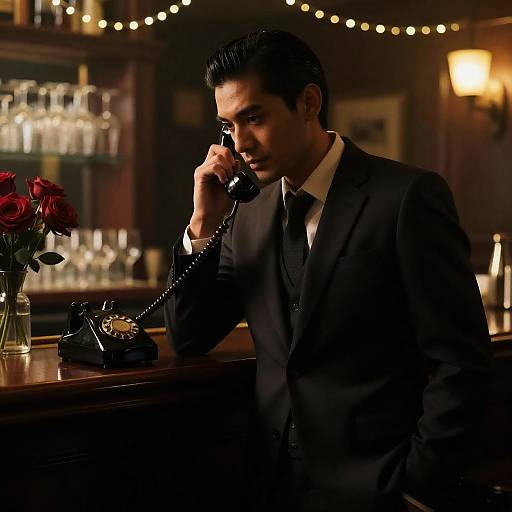 Vintage Bar Scene with Classic Elegance