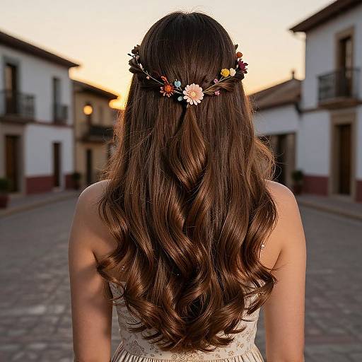 Elegant Layered Hair in Spanish Setting