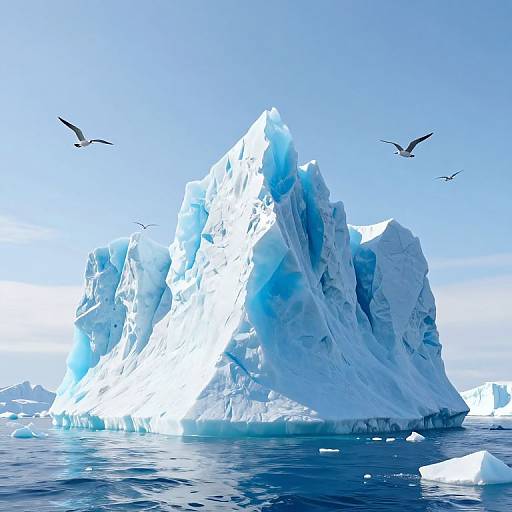 3D Icebergs and Graceful Birds