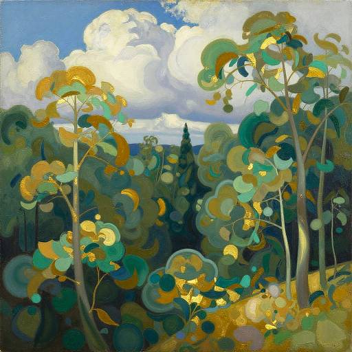 O'Keeffe Inspired Abstract Woodland Scene