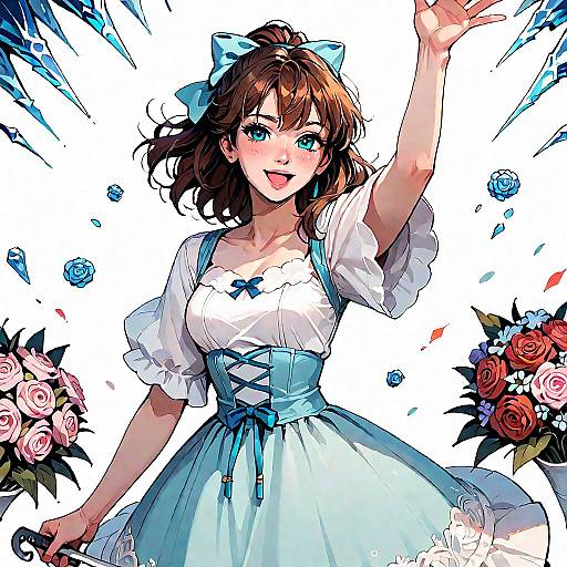 Charming Ice Skater in Okina Style