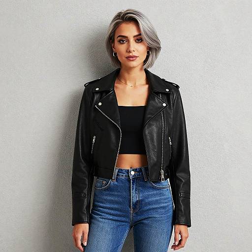 Confident Woman in Edgy Streetwear