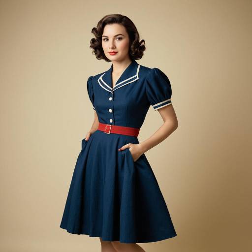 Woman in Classic 1940s Italian Dress
