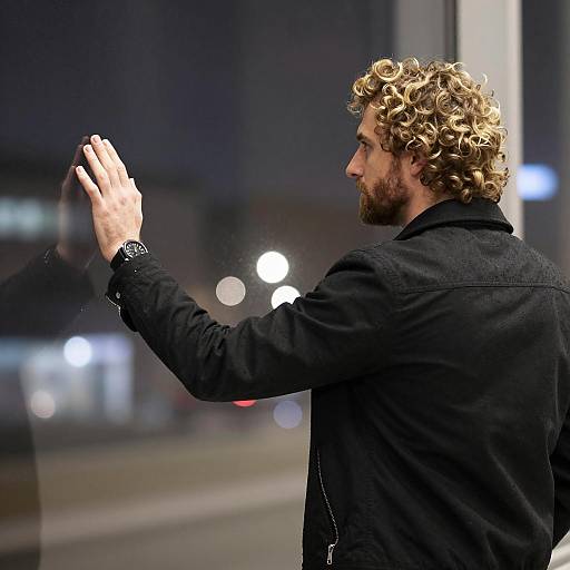 Stylish Man in City Reflection Shot