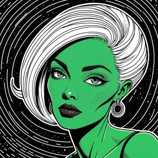 Pop Art Style Alien Woman Portrait