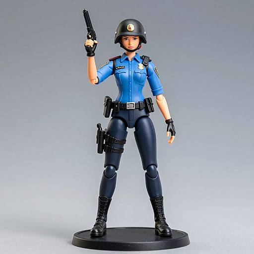 Realistic Female Police Action Figure