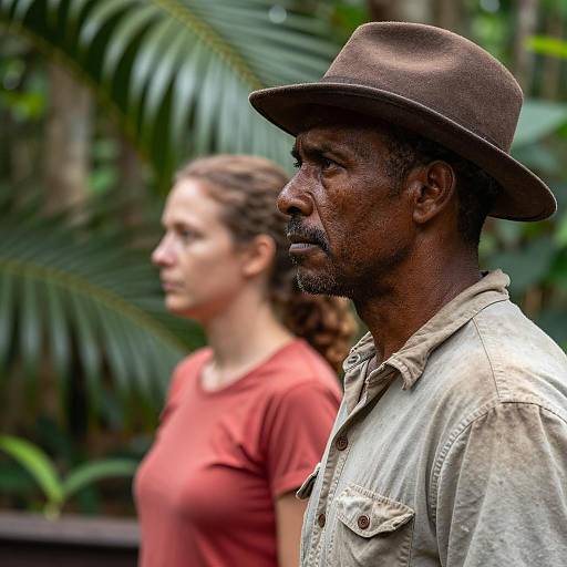 Man and Woman in Jungle Setting