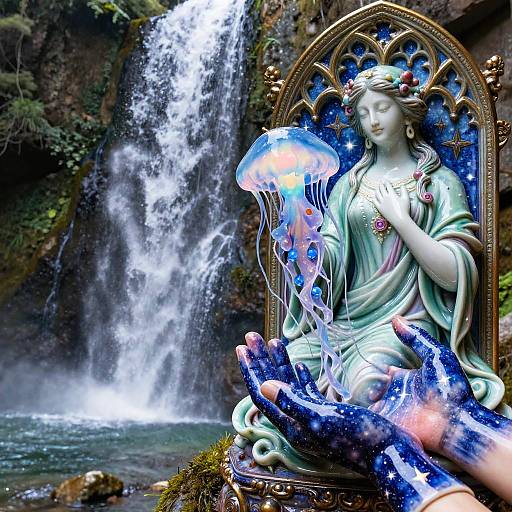 Celestial Water Goddess at Hidden Waterfall