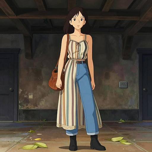 Boho-Chic Woman Beneath Pub Beams