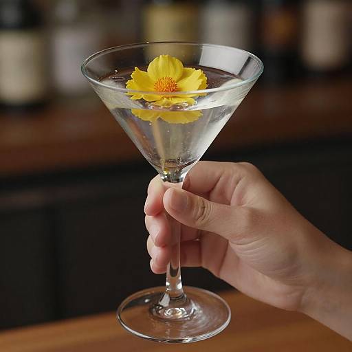 Elegant Martini with Floral Detail