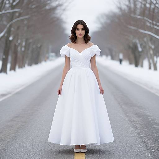 Woman in Snow White Dress
