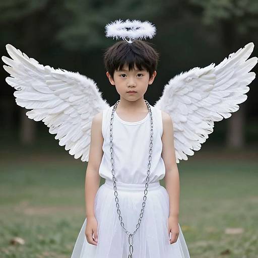 Boy in Angel Fancy Dress Costume