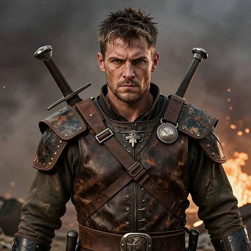 Rugged Human Fighter Portrait