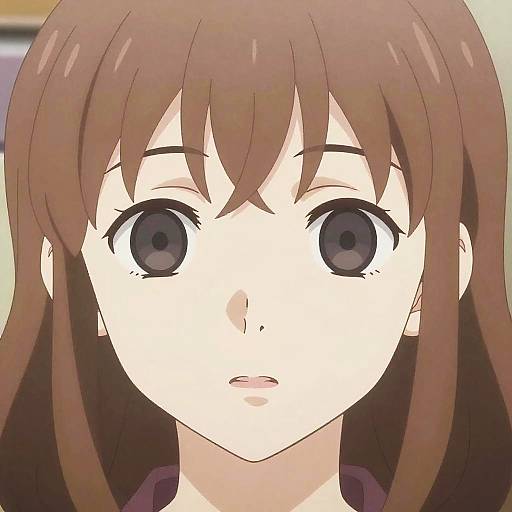 Emotionless Anime Portrait with Pastel Background