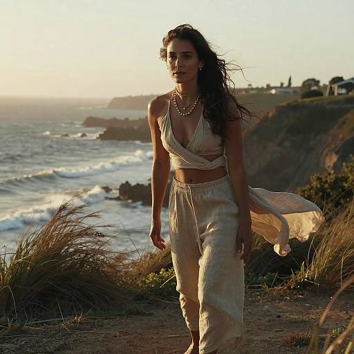 Seaside Yoga Instructor Editorial Portrait