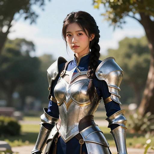 Fantasy Warrior Woman in Park