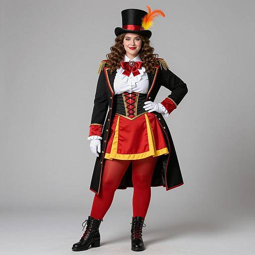 Confident Plus Size Steampunk Circus Performer