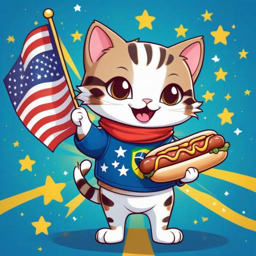 Cheerful Cat Celebrates Brazil in Style