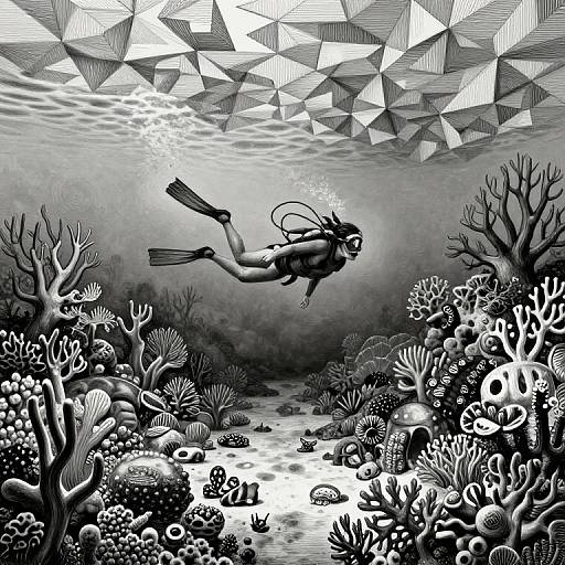 Escher-Inspired Surreal Underwater Scene