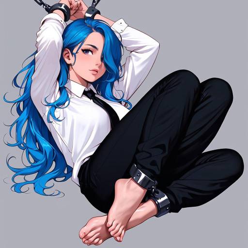 Shy Girl in Chains with Blue Hair Shy Girl in Chains with Blue Hair
