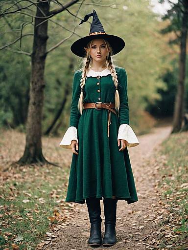 Blonde Elf Witch with Twin Braids