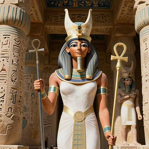 Hyper-Realistic Egyptian Queen in Temple