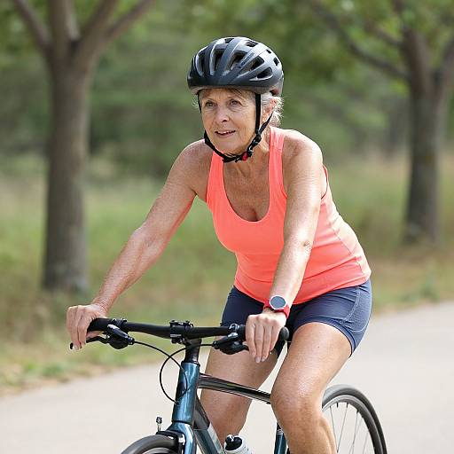 Senior Woman Cycling Outdoors