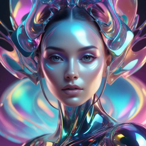 Futuristic Metallic Female Portrait