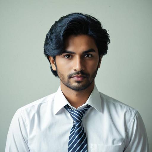 Young Man in White Shirt and Striped Tie