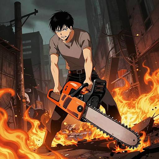 Chainsaw Man Surreal Urban Art