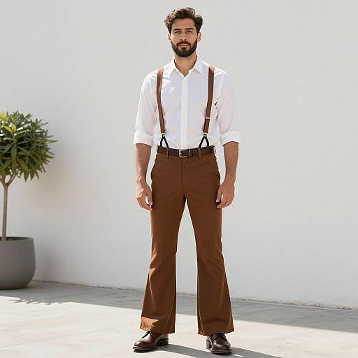 Stylish Bearded Man in Bell Bottoms