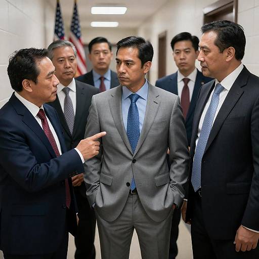 Formal Business Interaction in Crowded Hallway