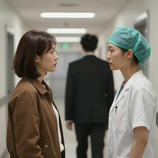 Intense Confrontation in a Hallway