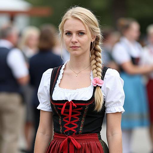 Blonde Woman in Traditional Dirndl