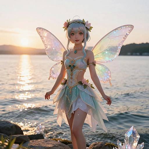 Pastel Fairy Girl at Crystal Lake