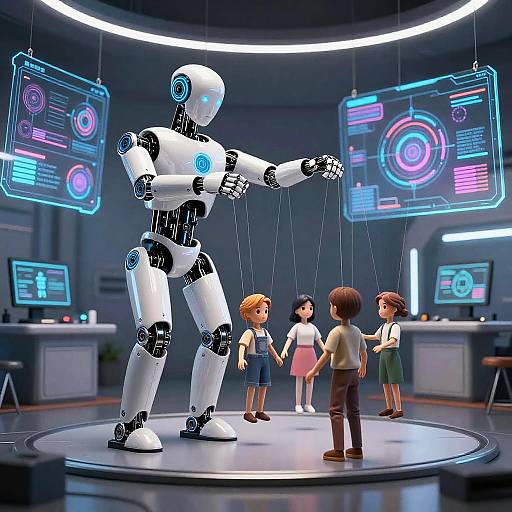 Humanoid Robot Puppetry AI Concept