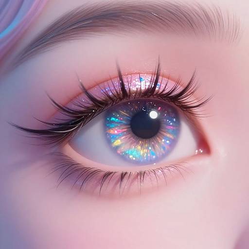 Glittery Muppet Eyelashes Close-Up