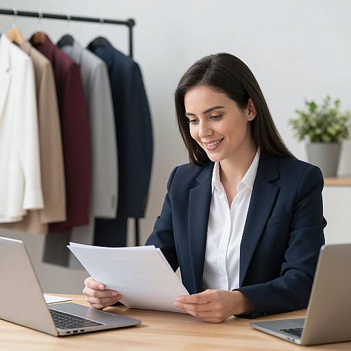Professional Woman Reviewing Documents