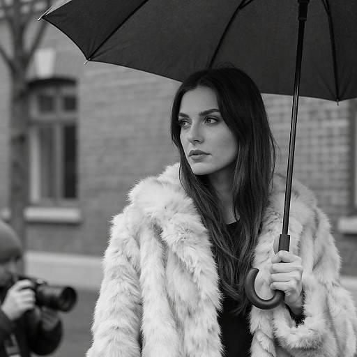 Elegant Black-and-White Photo of Woman